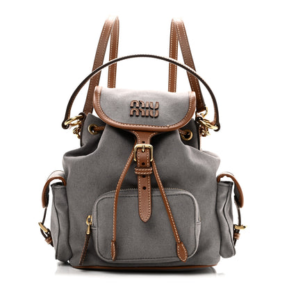 Miu Miu Canapa Soft Calfskin Mini Backpack Aluminum Brandy 1 of 10