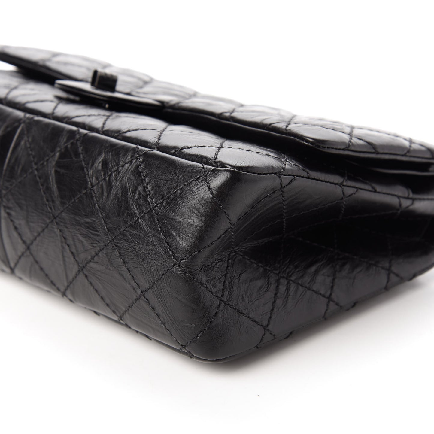 Aged Calfskin Quilted 2.55 Reissue 226 Flap So Black