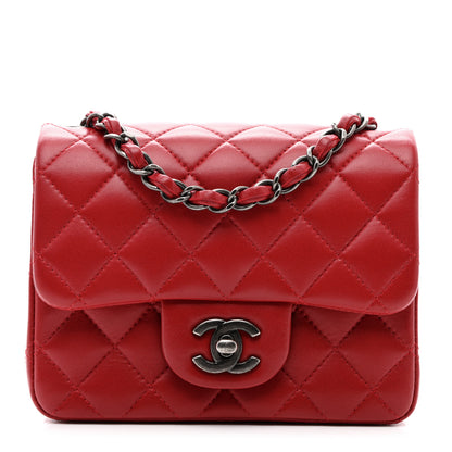 Chanel Lambskin Quilted Mini Square Flap Dark Red 1 of 10