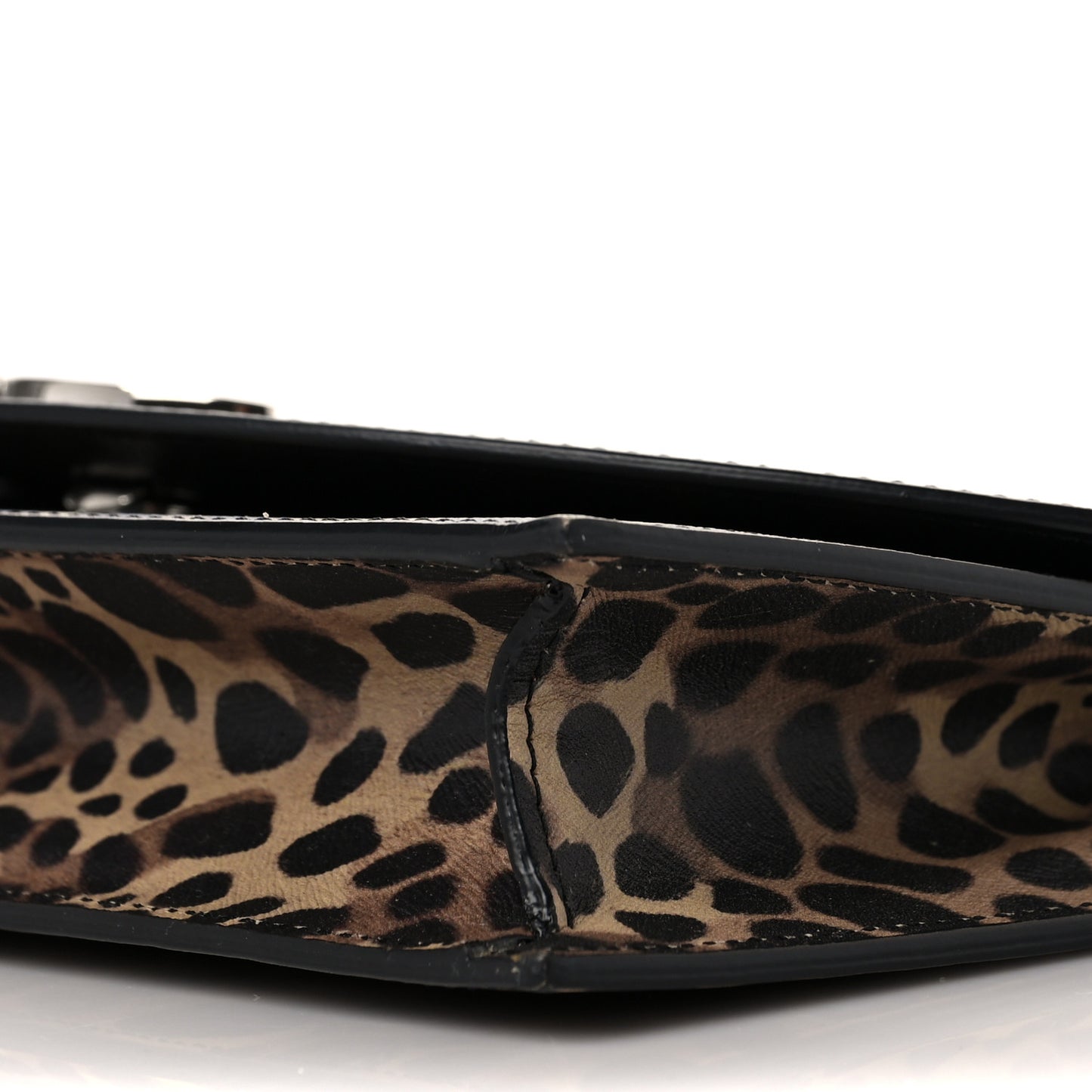 Metallic Calfskin Leopard Print Loubi54 Crossbody Clutch Gold