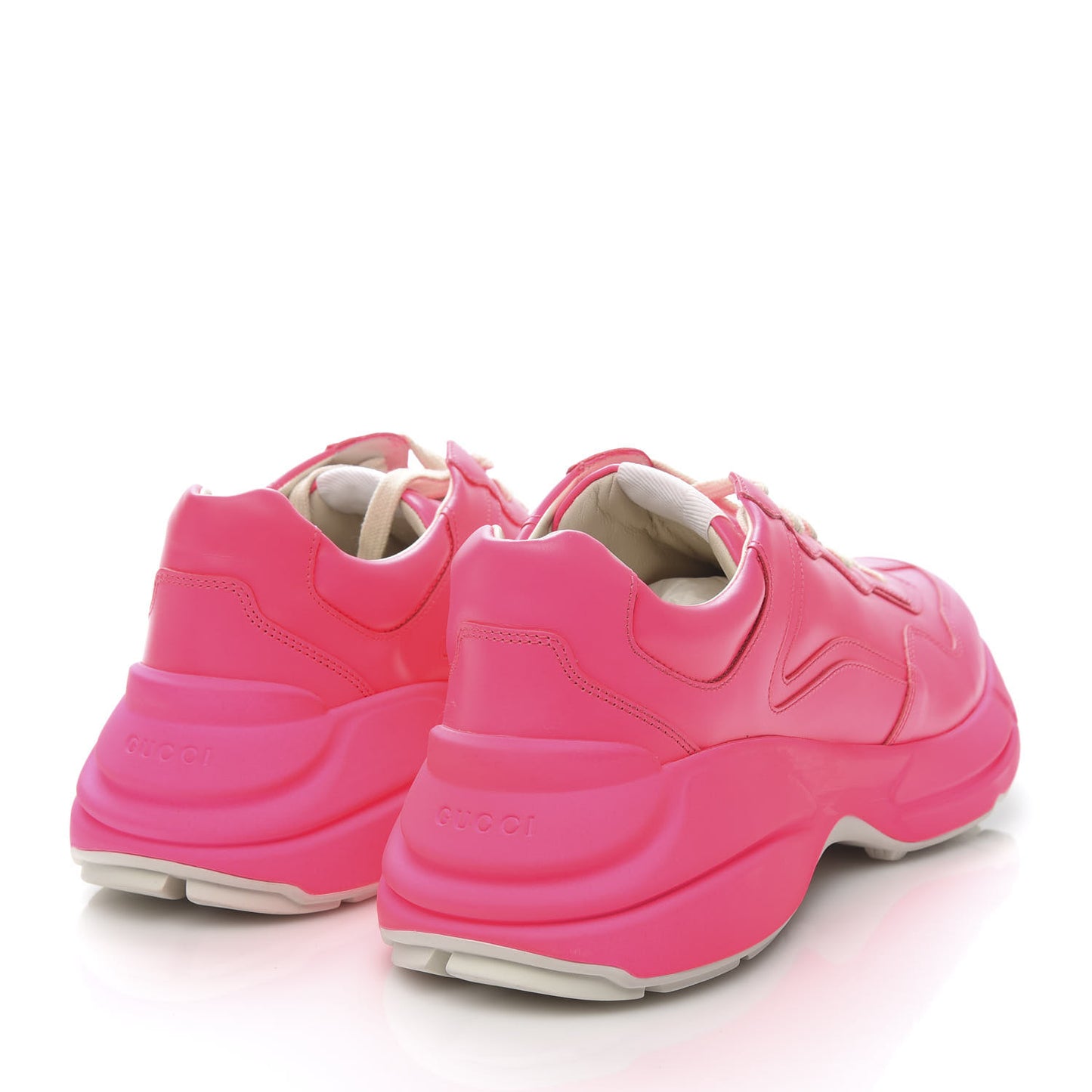 Calfskin Mens Rhyton Sneakers 10 Fuxia Fluo