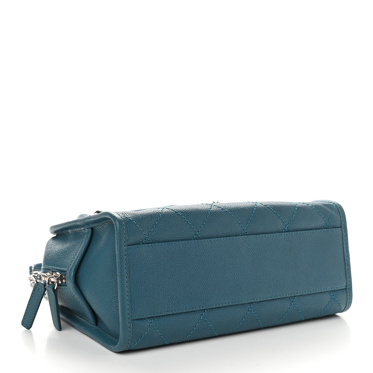 Chanel Caviar Quilted Deauville Bowling Bag Blue 4 of 9