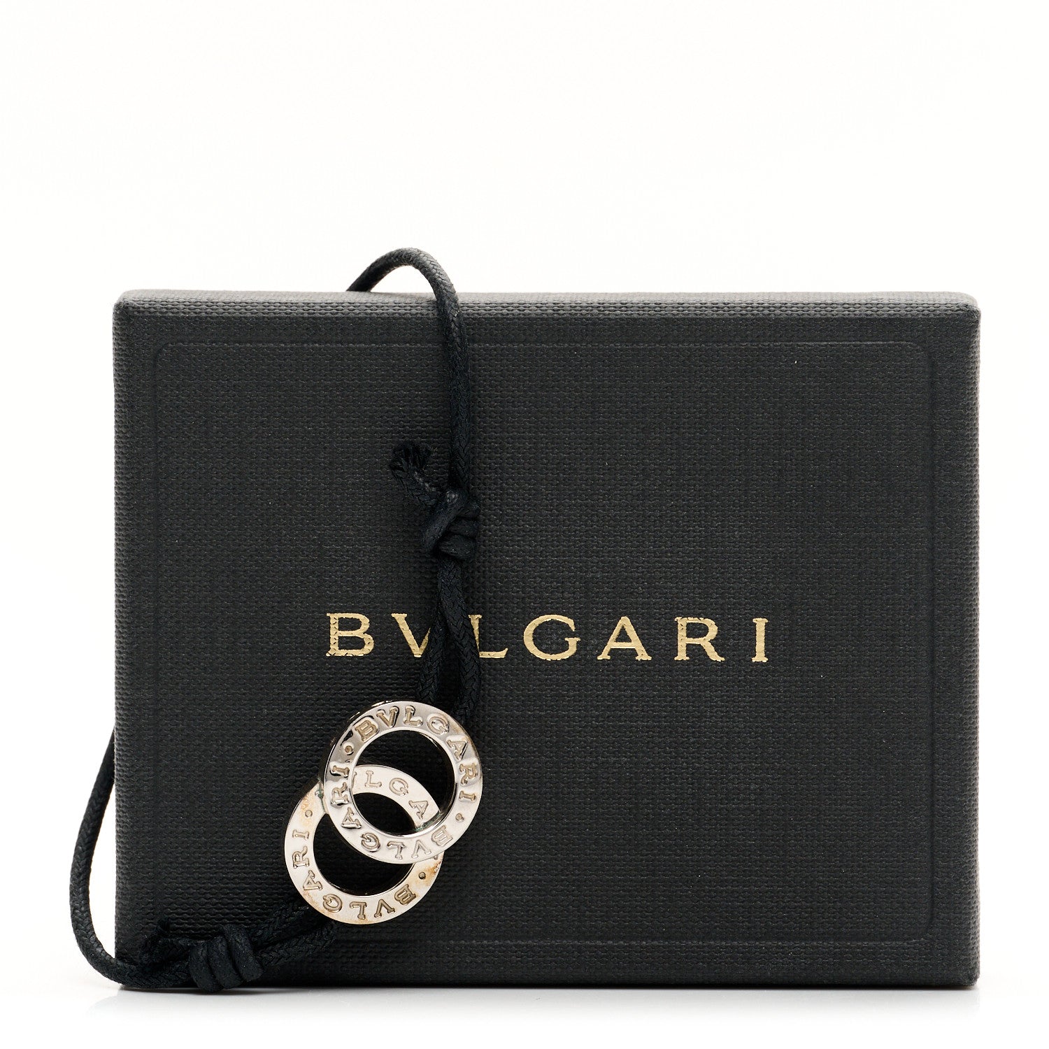 Bulgari Sterling Silver BVLGARI BVLGARI Interlocking Circles Adjustable Cord Bracelet Black 4 of 4