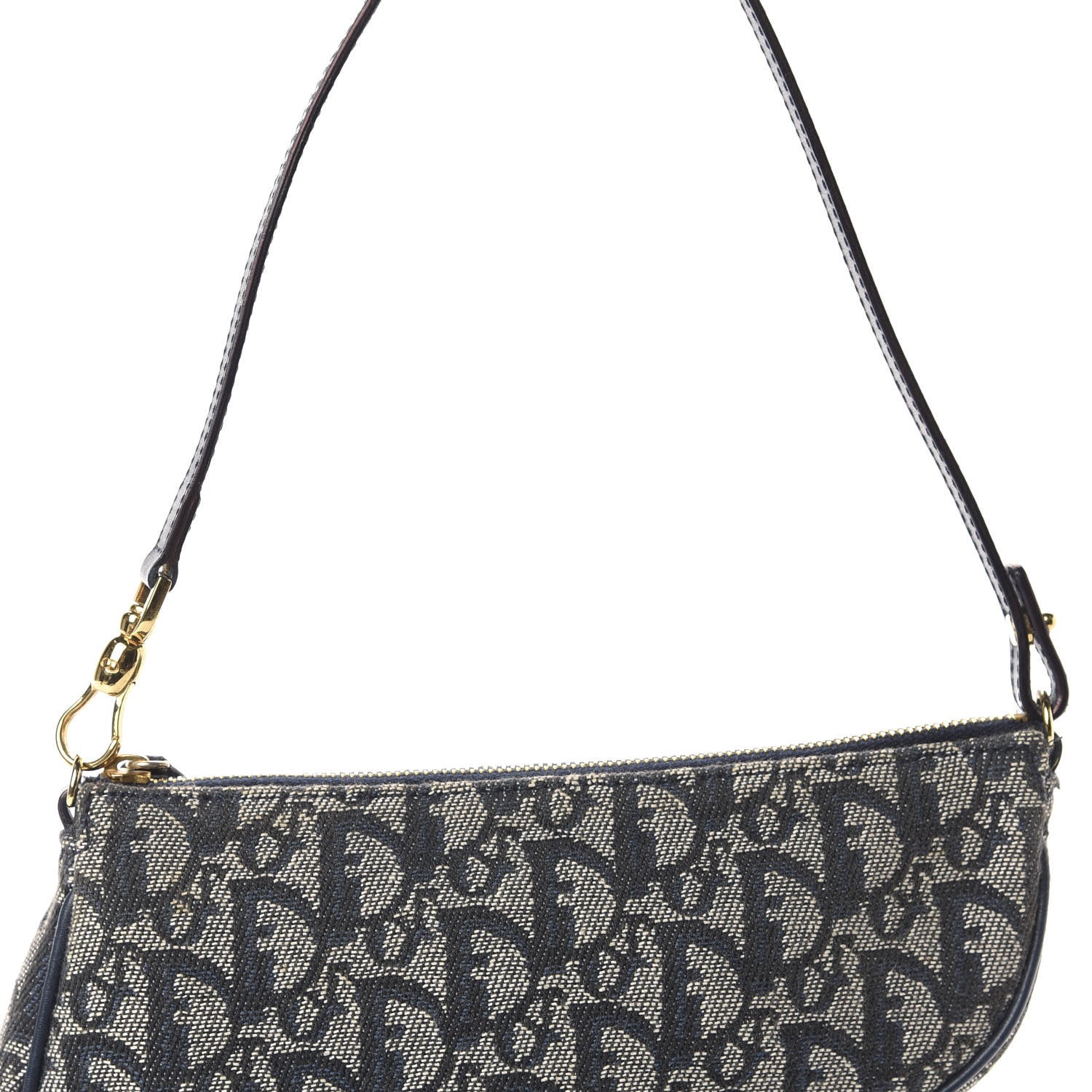 Christian Dior Monogram Mini Saddle Pochette Navy 10 of 12