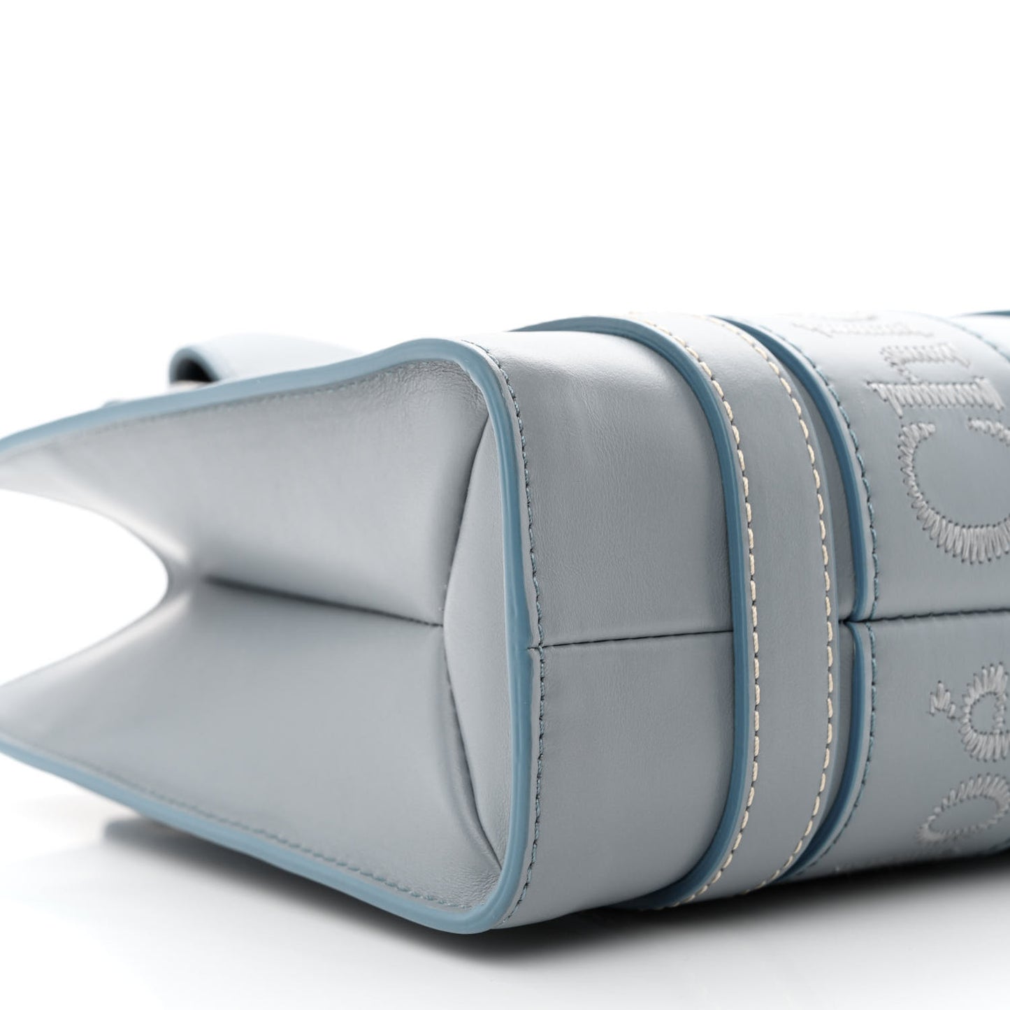 Calfskin Small Woody Tote Storm Blue