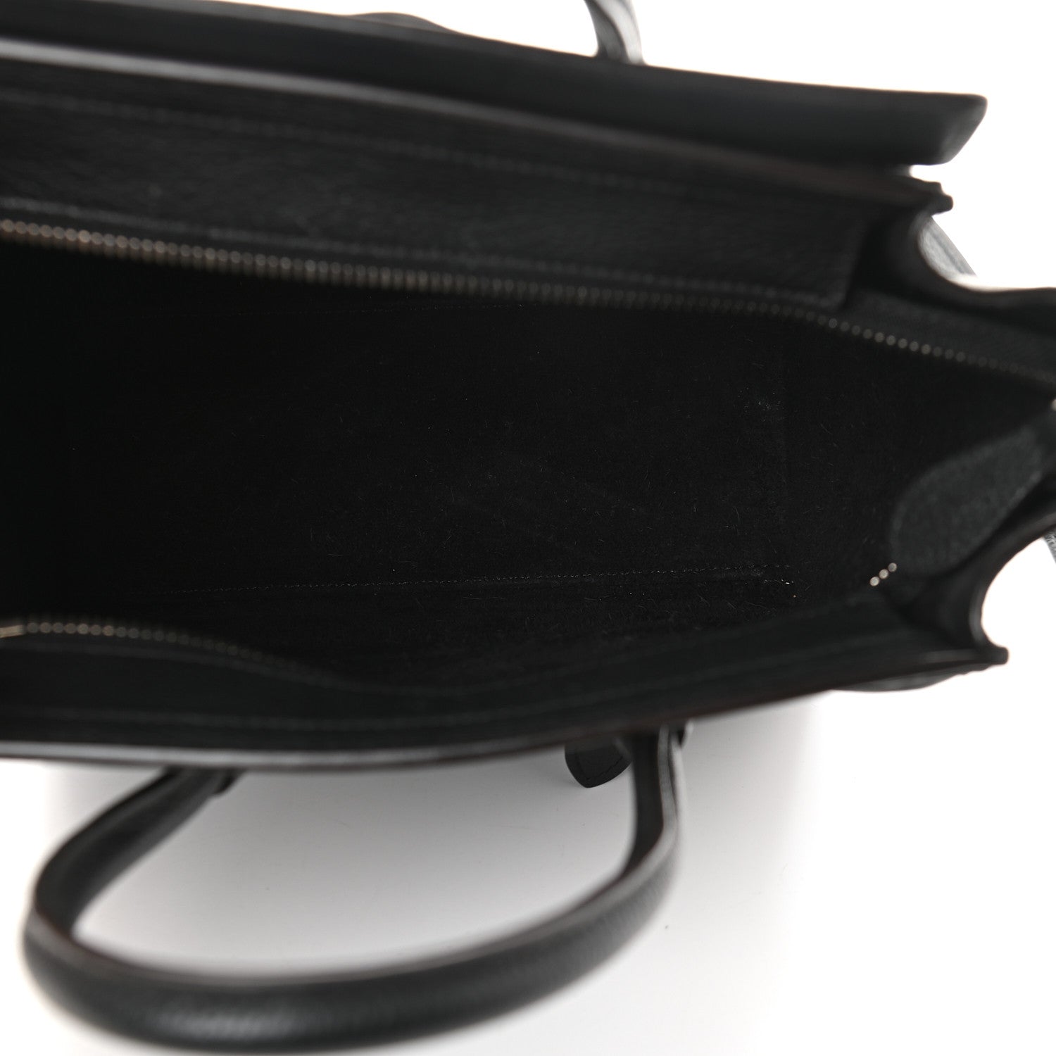 Celine Drummed Calfskin Nano Luggage Black 5 of 9
