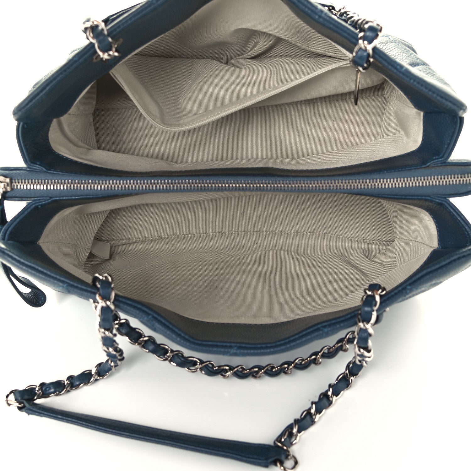 Chanel Caviar Quilted Timeless CC Soft Tote Navy Blue 5 of 10