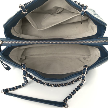 Chanel Caviar Quilted Timeless CC Soft Tote Navy Blue 5 of 10