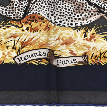 Hermes Silk Guepards Scarf 90 Anthracite Caban Taupe 3 of 6