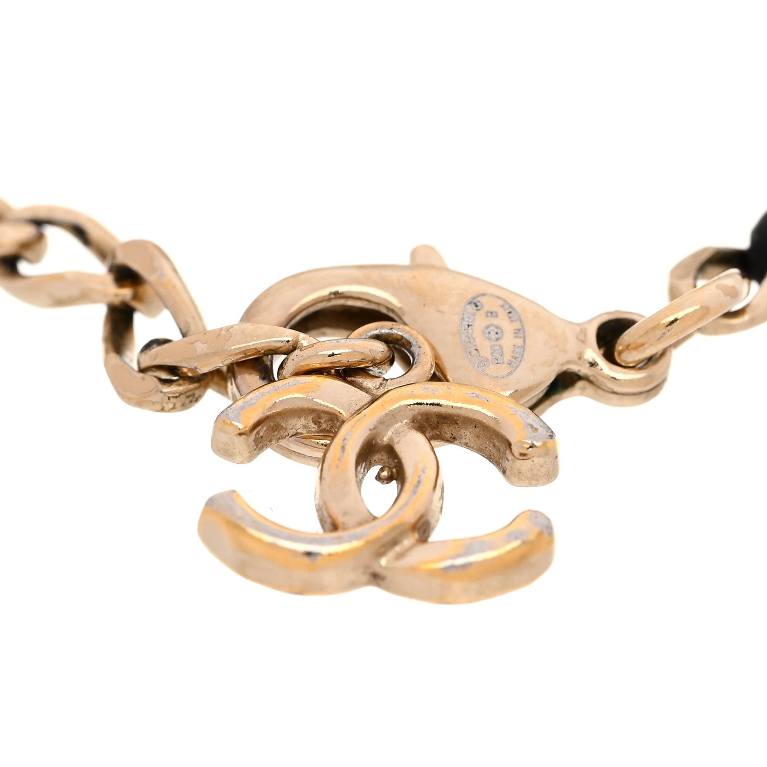 Chanel Metal Lambskin Crystal Sergeant Chanel Bracelet Gold 4 of 6