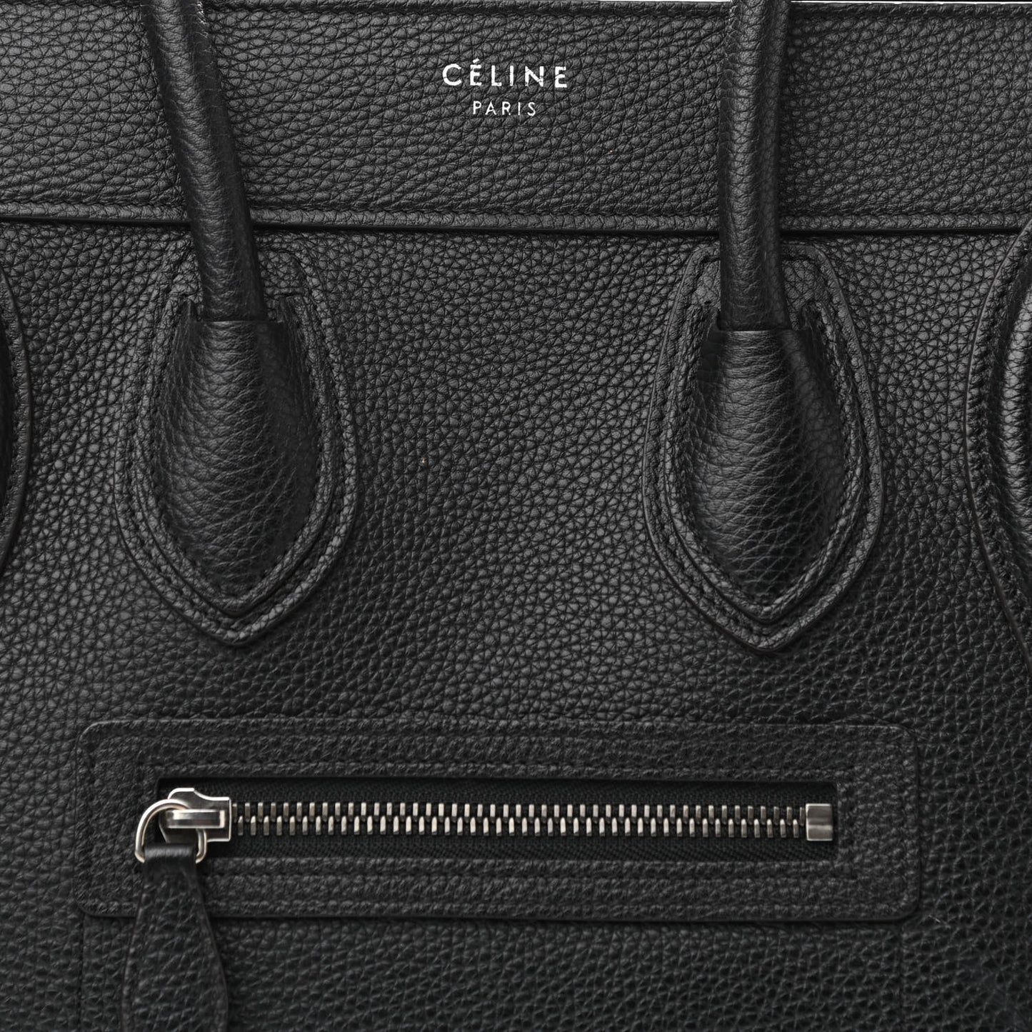 Drummed Calfskin Micro Luggage Black