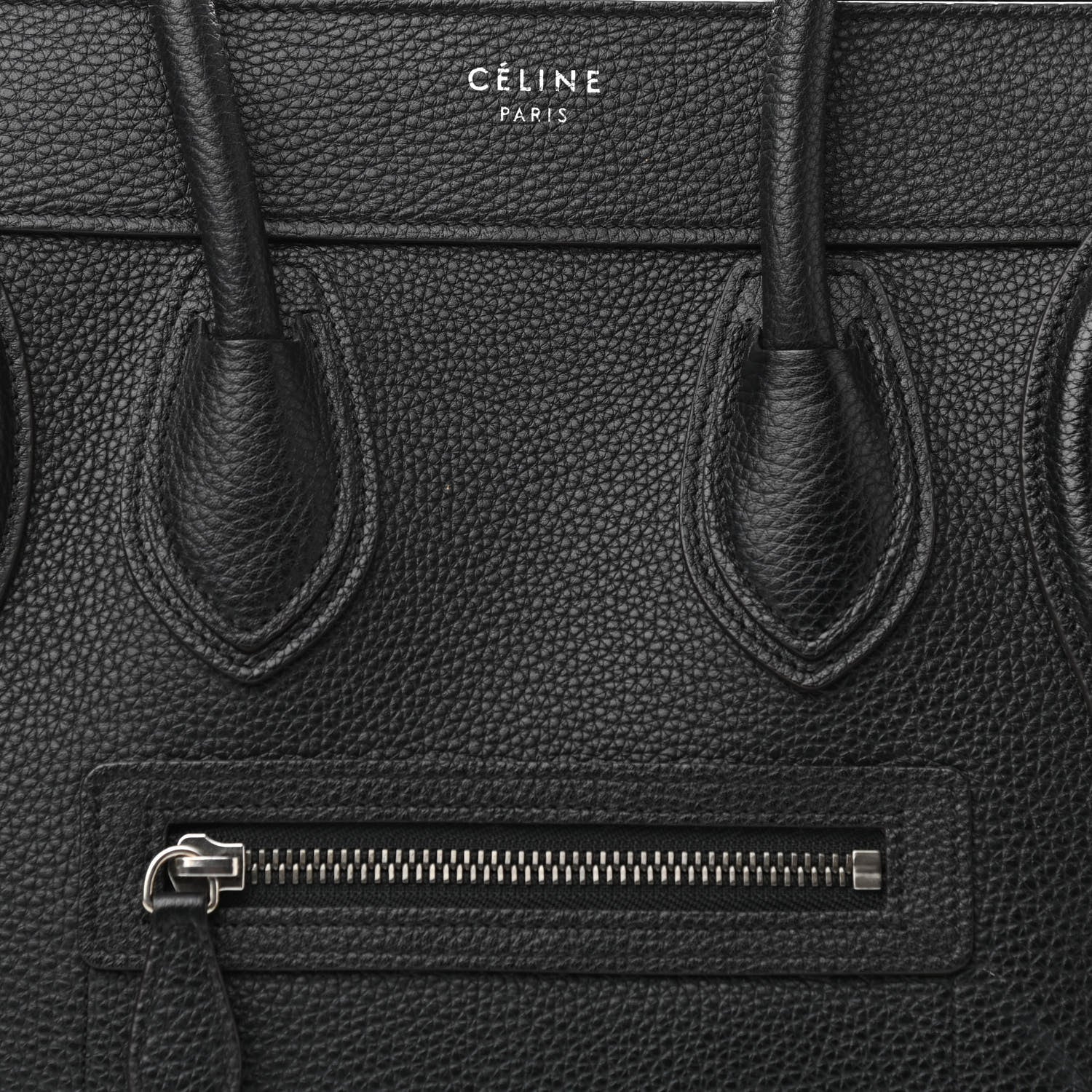 Celine Drummed Calfskin Micro Luggage Black 8 of 11