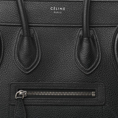 Celine Drummed Calfskin Micro Luggage Black 8 of 11