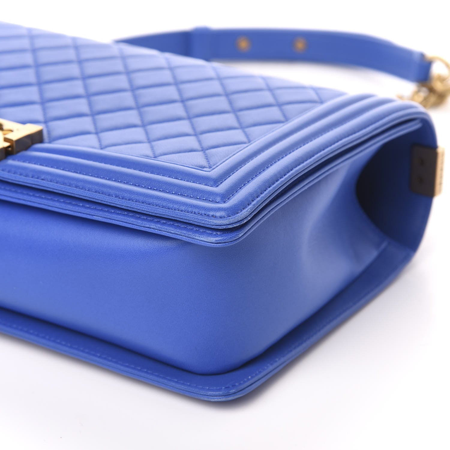 Chanel Lambskin Quilted New Medium Boy Flap Blue 9 of 11
