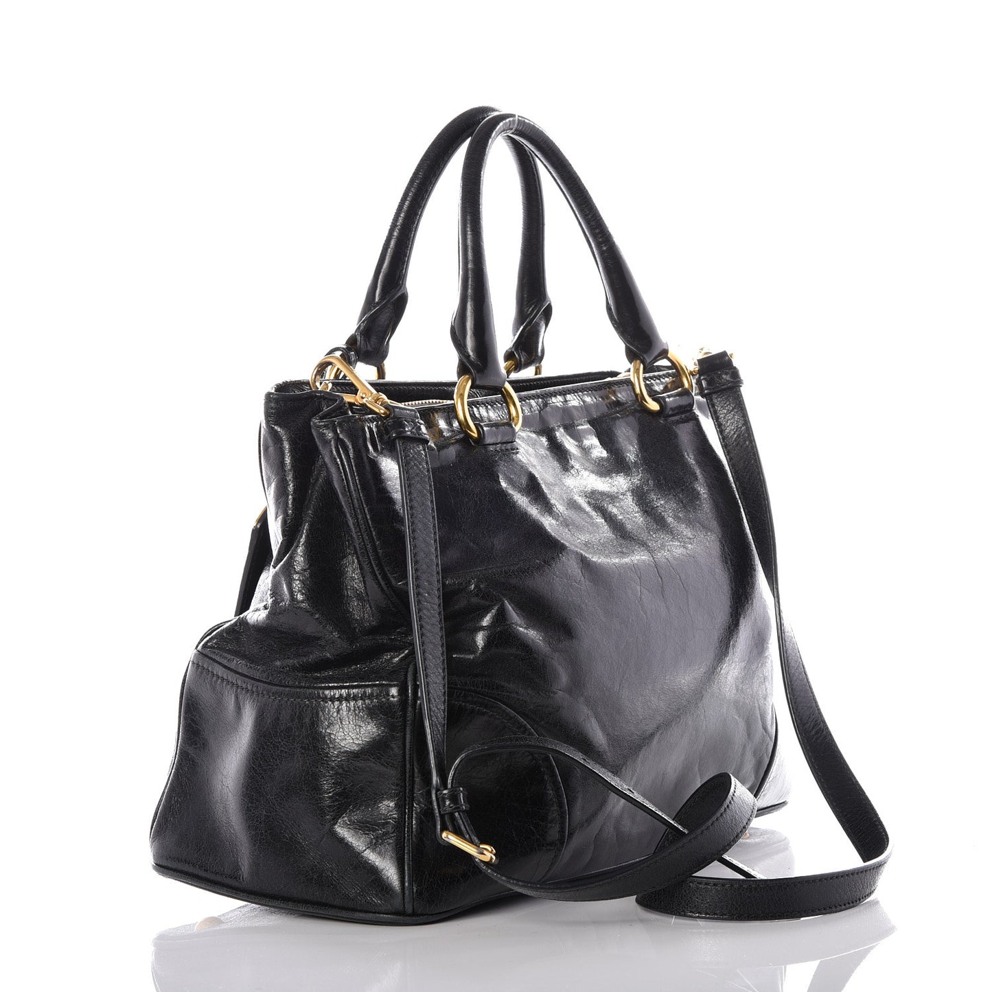 Vitello Shine Tote Black