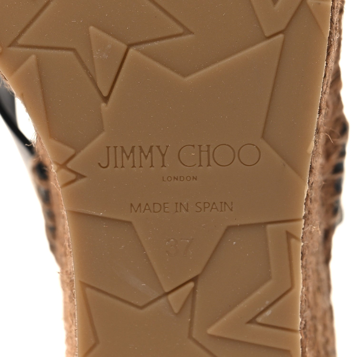 Jimmy Choo Raffia Calfskin Stud Danica 80mm Wedge Sandals 37 Grey 6 of 7