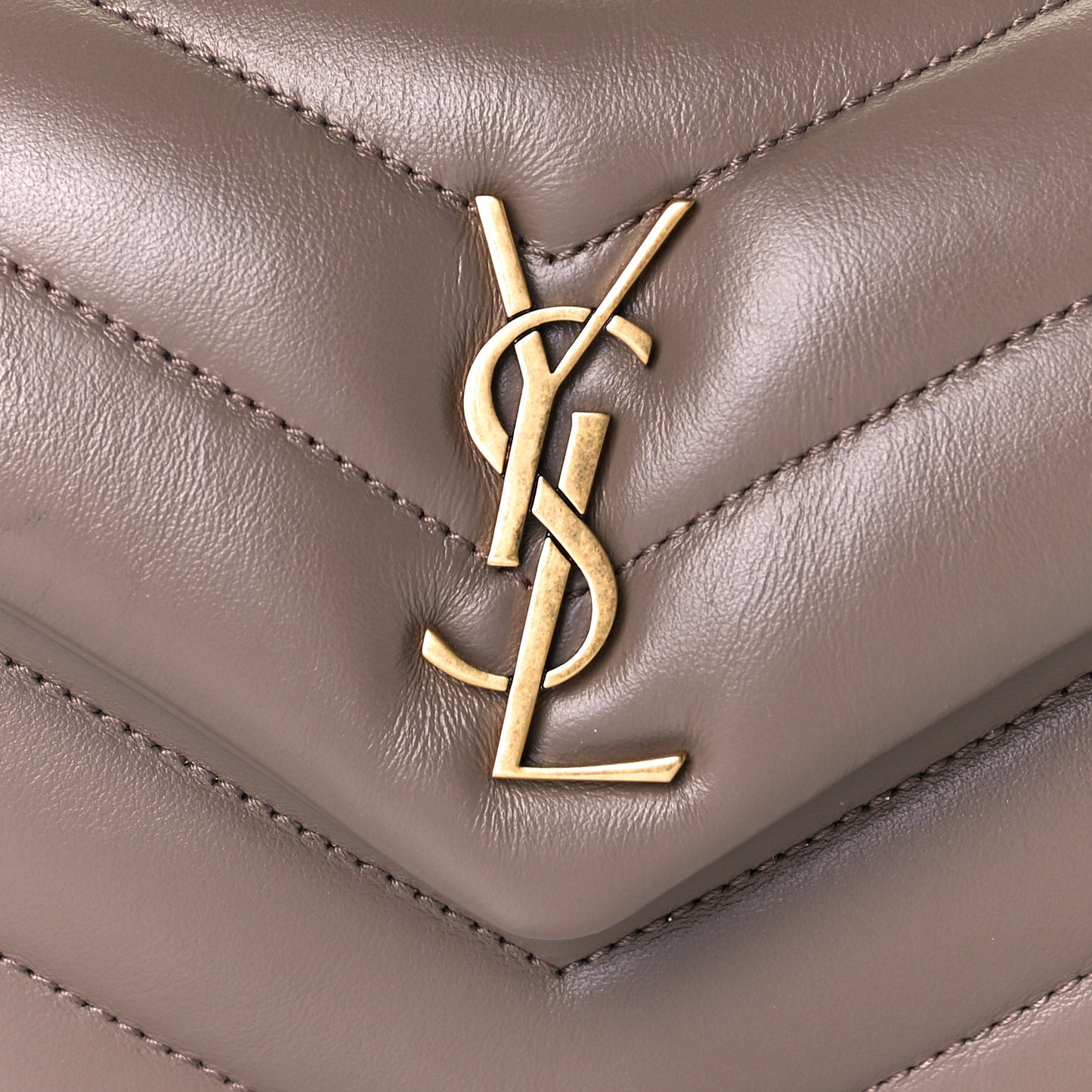 Calfskin Y Quilted Monogram Toy Loulou Crossbody Bag Dark Beige