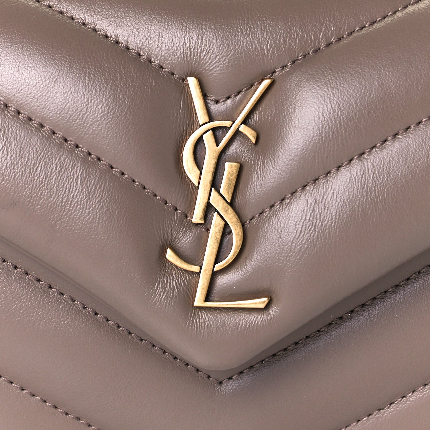 Saint Laurent Calfskin Y Quilted Monogram Toy Loulou Crossbody Bag Dark Beige 9 of 12