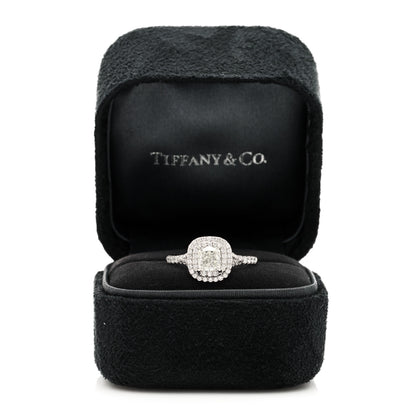 Tiffany Platinum Diamond .71ct Soleste Cushion Cut Double Halo Engagement Ring 50 5.25 6 of 6