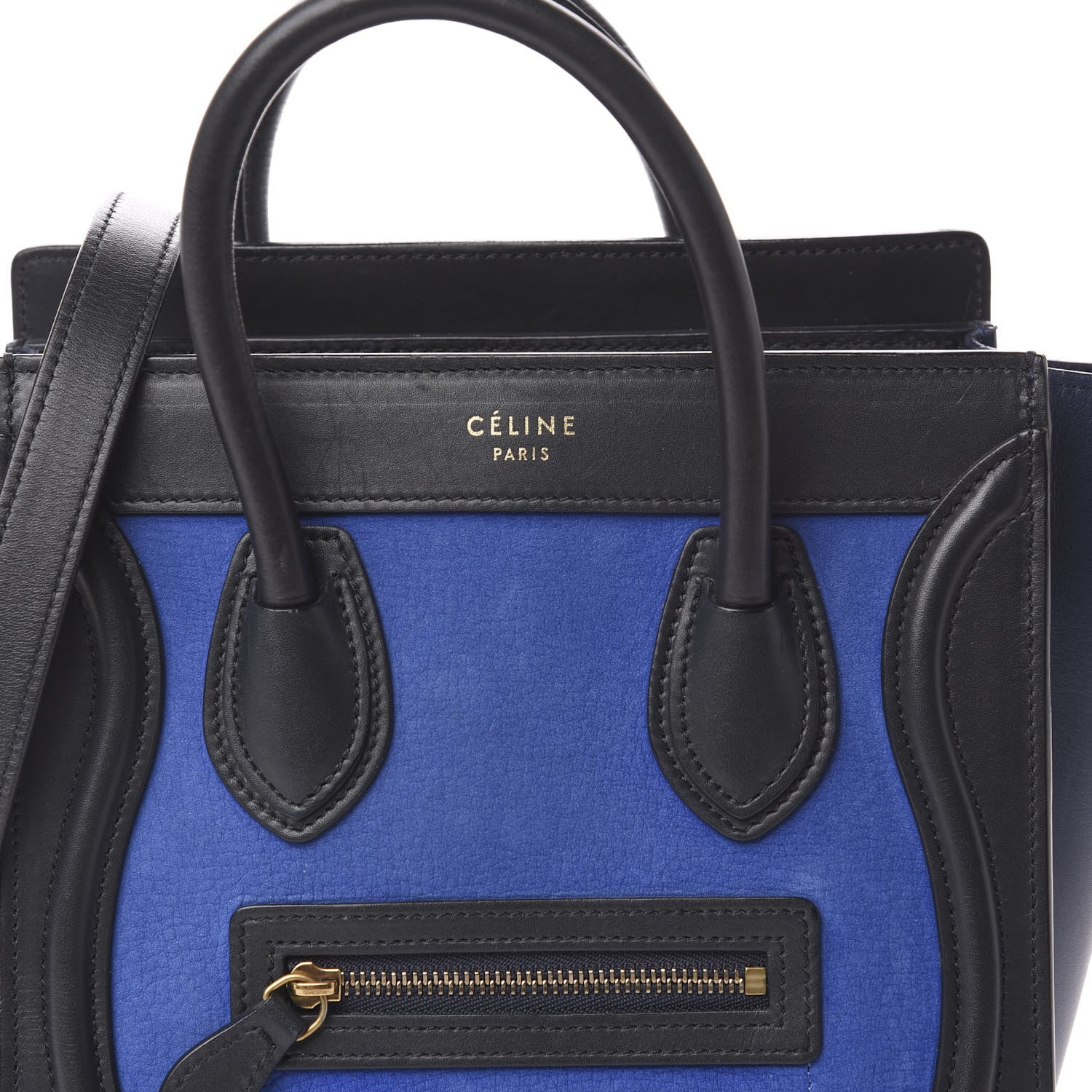 Celine Smooth Calfskin Nubuck Nano Tri-Color Luggage Bright Blue 9 of 10
