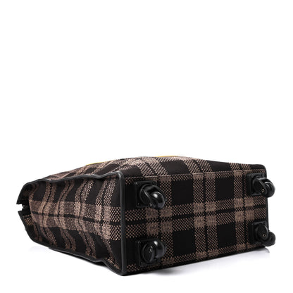 Fendi Canvas Plaid Logo Rolling Bag Brown Yellow 3 of 4