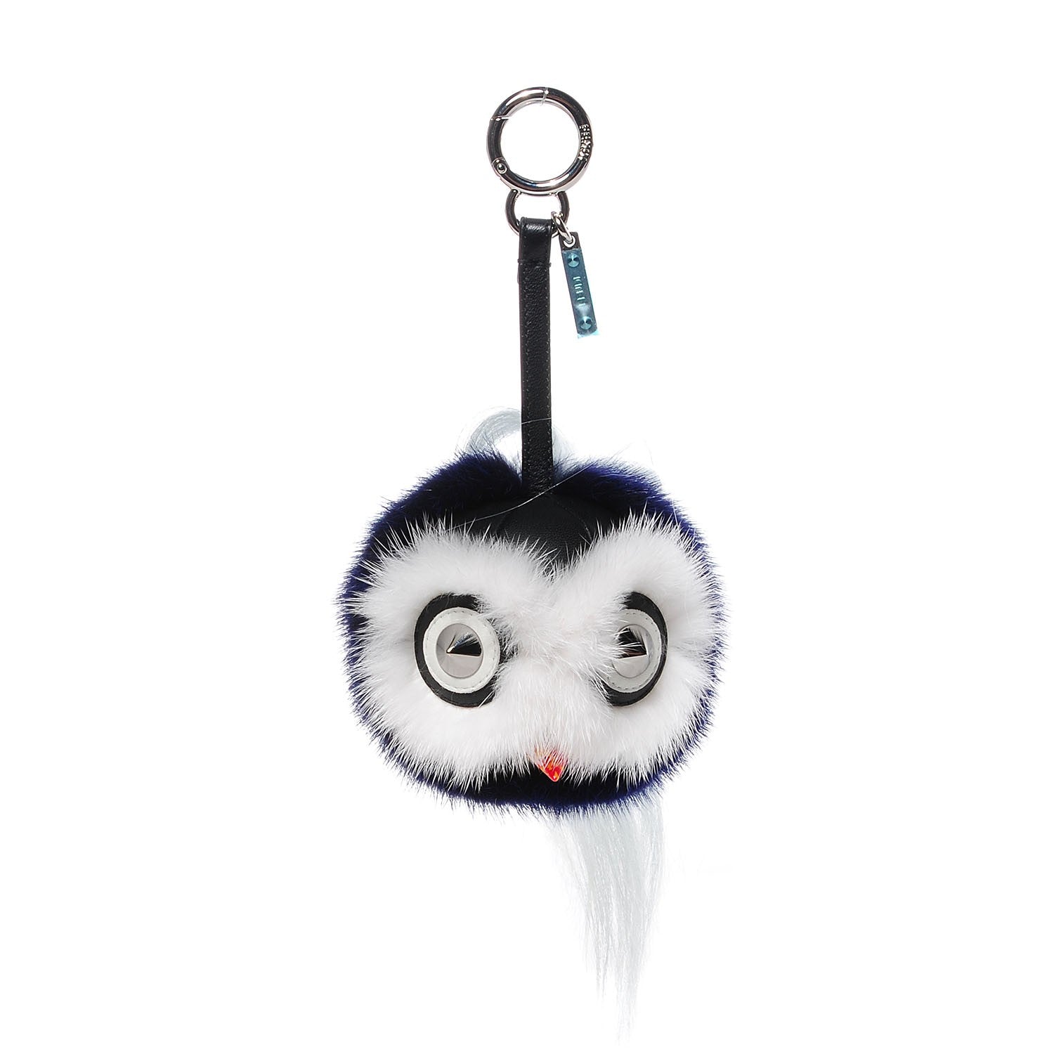 Fendi Mink Fox Fur QuTweet Birgami Bag Bug Charm Blue 1 of 6