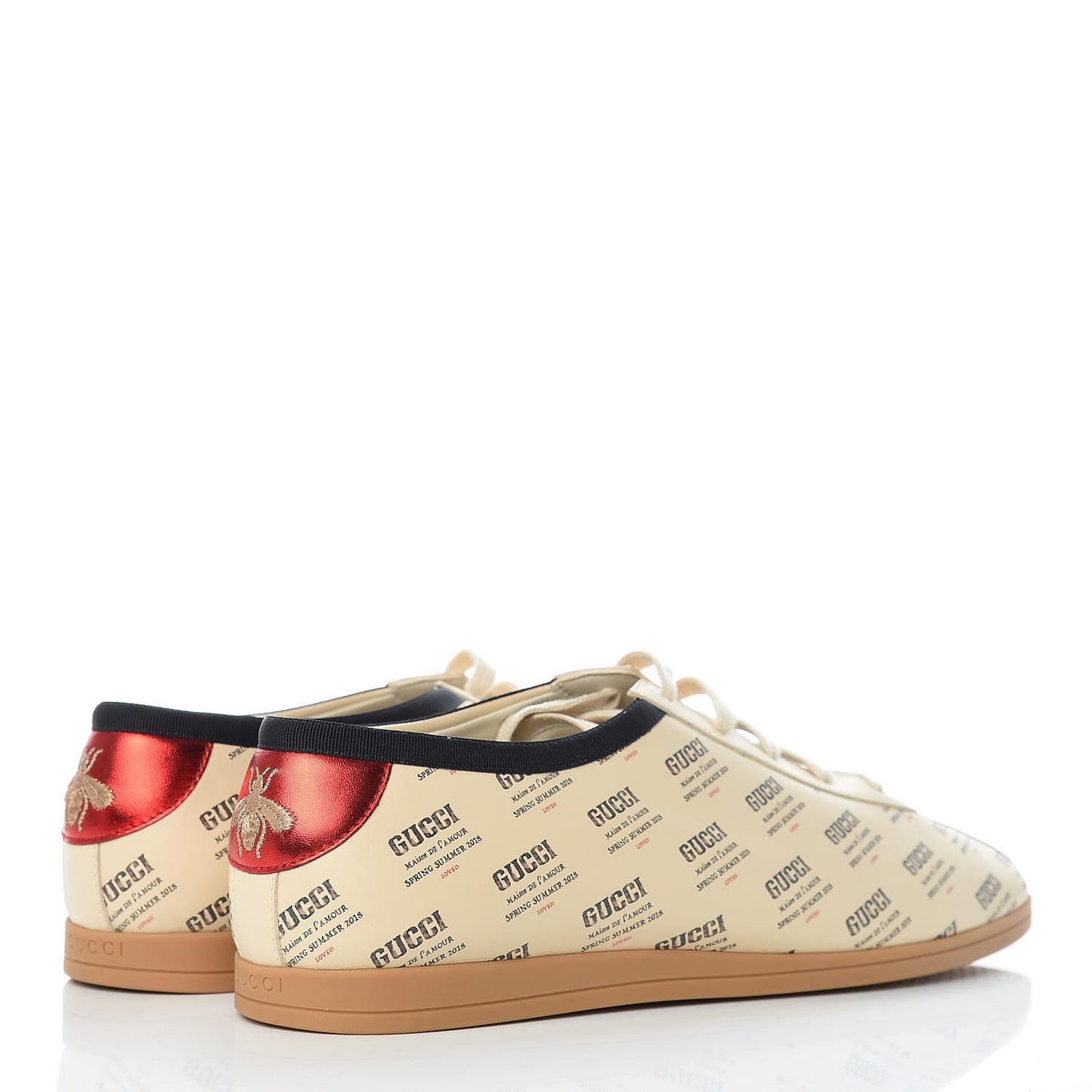 Calfskin Stamp Print Mens Falacer Sneakers 10 Off White