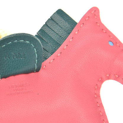 Hermes Milo Lambskin Grigri Rodeo Horse Bag Charm PM Rose Azalee Malachite Lime 3 of 4