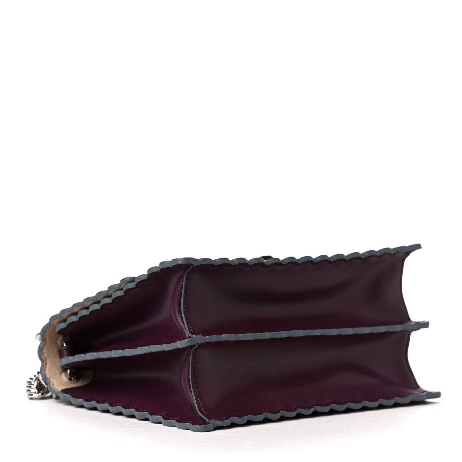 Fendi Vitello Liberty Scalloped Studded Small Kan I Shoulder Bag Bordeaux 3 of 4