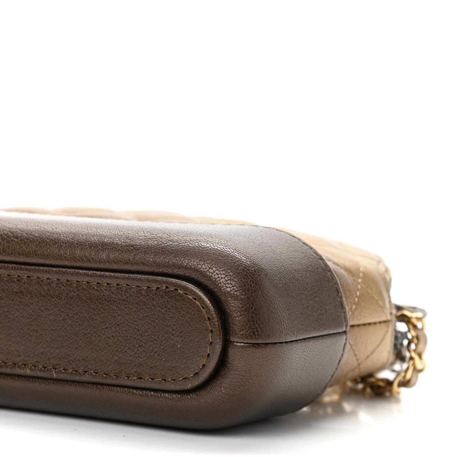 Chanel Metallic Goatskin Quilted Small Gabrielle Clutch With Chain Bronze 11 of 12