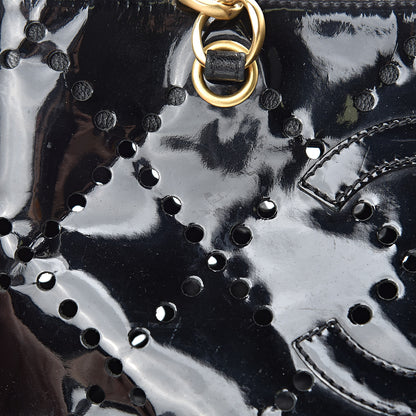 Chanel Patent Perforated CC Shopping Tote Black 20 of 21