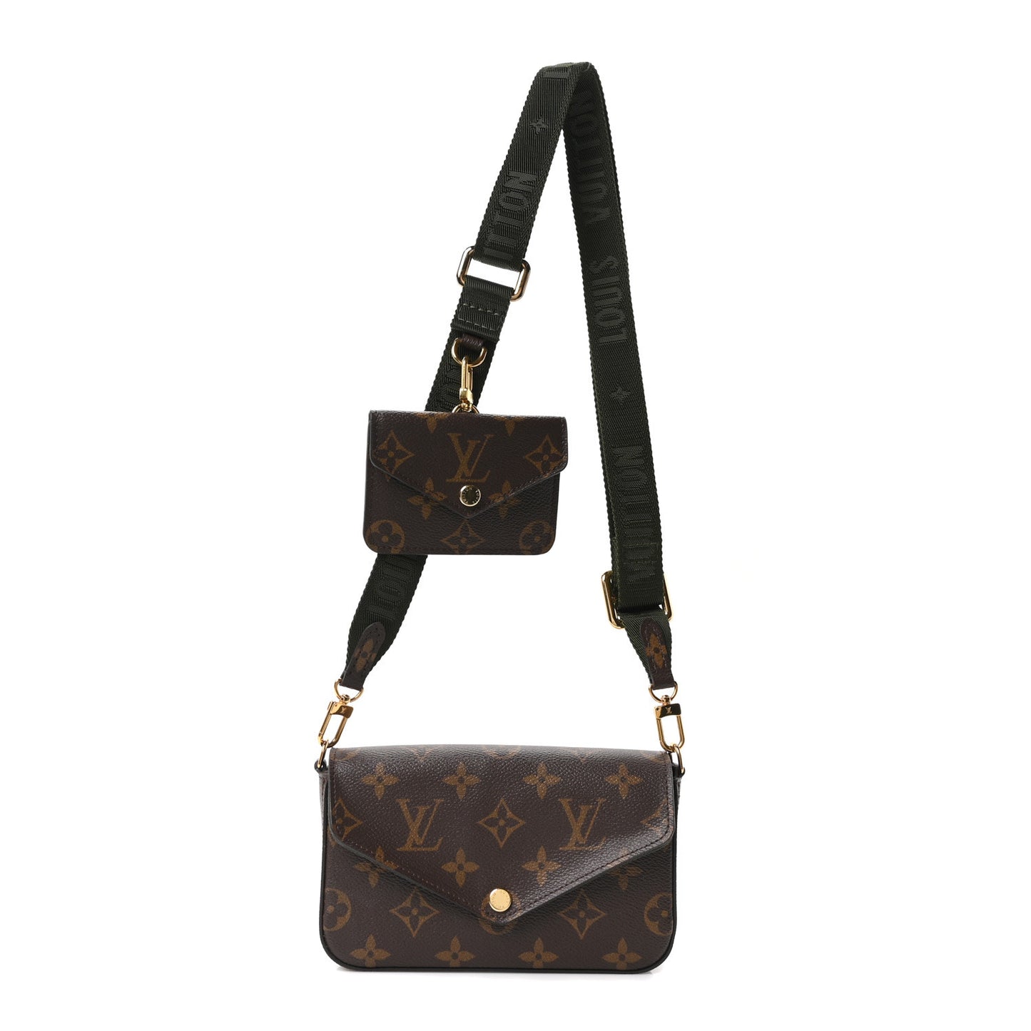 Monogram Felicie Strap & Go Kaki