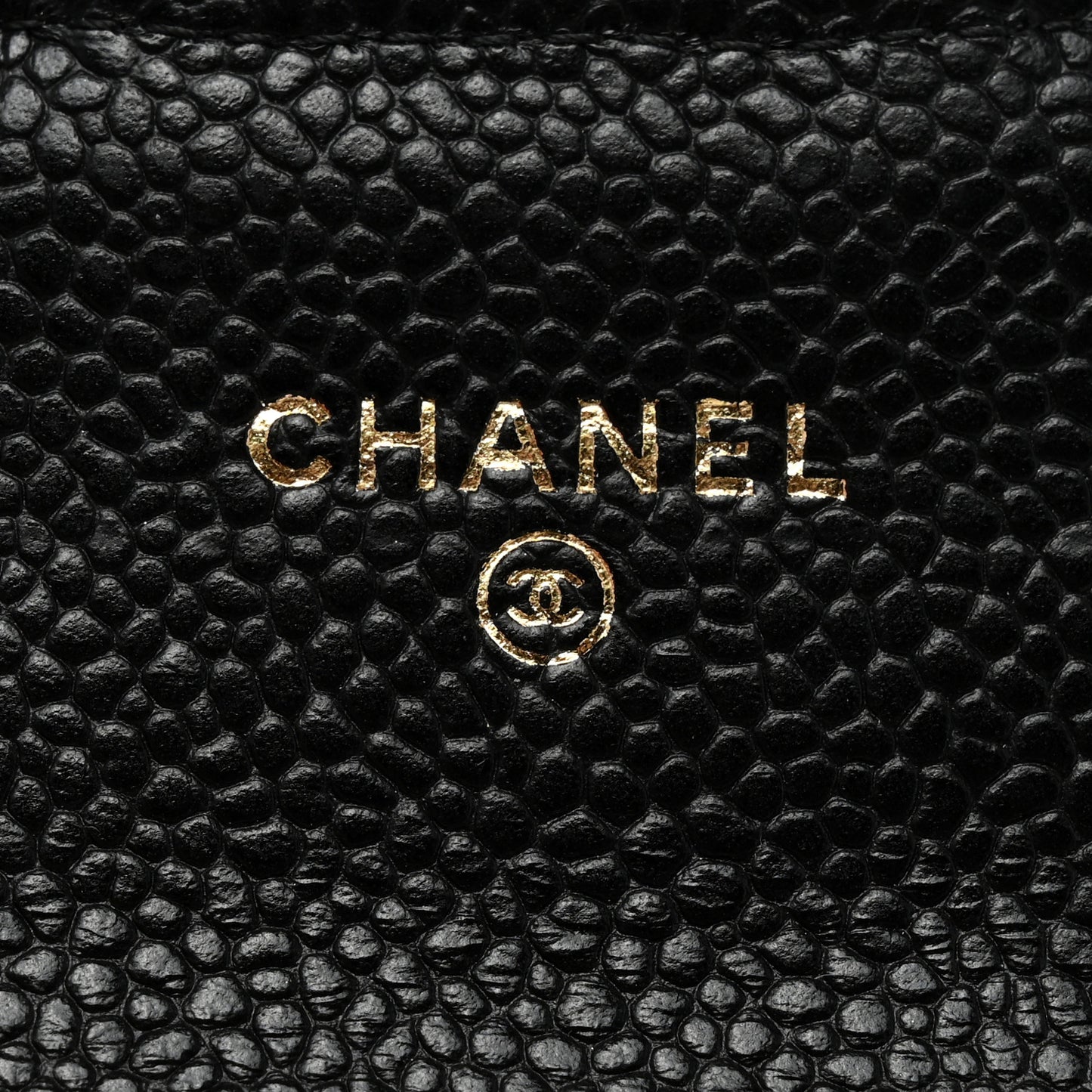 Caviar Quilted Flap Card Holder Wallet Black