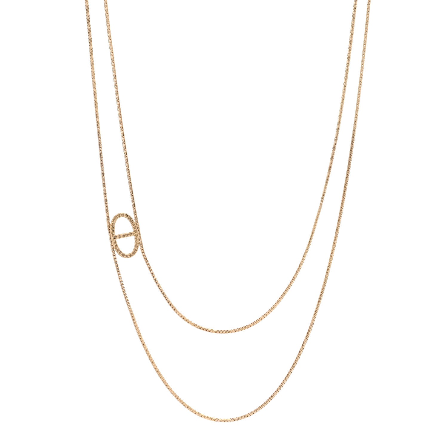 Hermes 18K Yellow Gold Chaine D'Ancre Danae Long Necklace 1 of 5