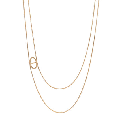 Hermes 18K Yellow Gold Chaine D'Ancre Danae Long Necklace 1 of 5