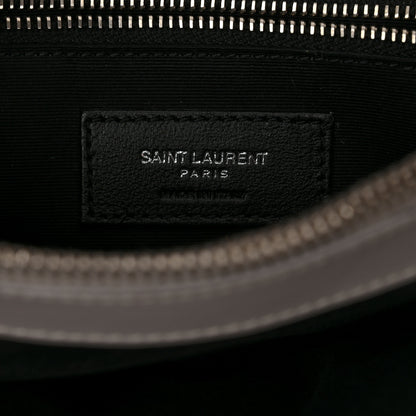 Saint Laurent Calfskin Y Quilted Monogram Medium Loulou Chain Satchel Light Gray 7 of 12