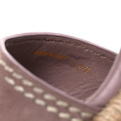 Prada Suede Jute Platfrom Logo Espadrilles Platform Sandals 39.5 Dark Rose 10 of 13