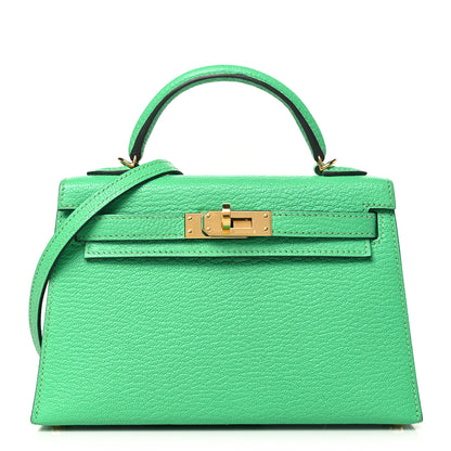 Hermes Chevre Mysore Mini Kelly Sellier 20 Vert Comics 1 of 11