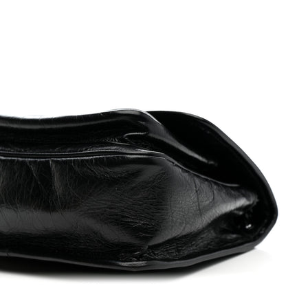 Saint Laurent Crinkled Calfskin Matelasse Monogram Baby Niki Chain Satchel Black 11 of 13