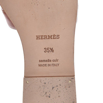 Hermes Box Calfskin Oran Sandals 35.5 Gold 8 of 15