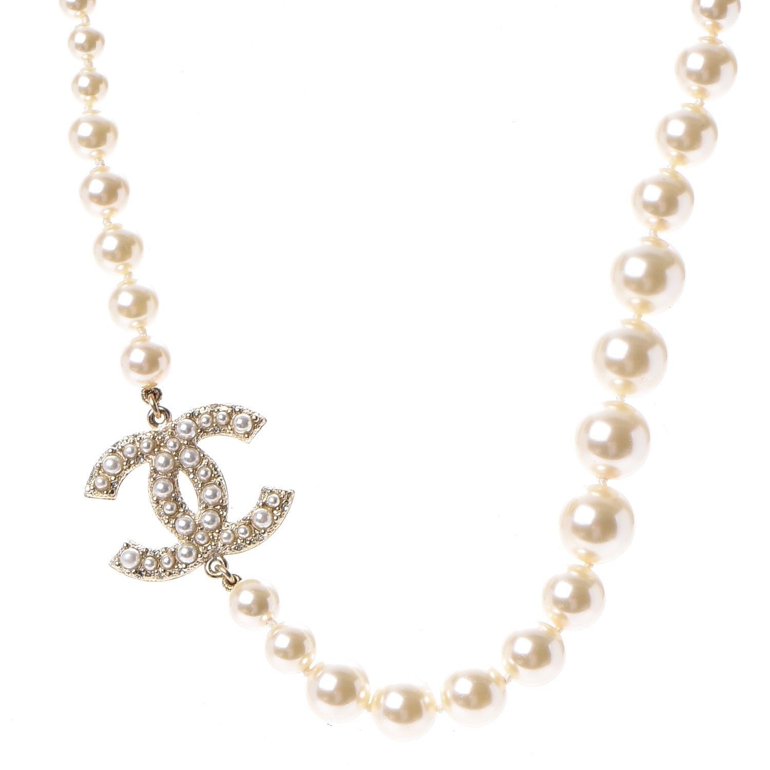 Chanel Graduated Pearl CC Short Necklace Gold 1 of 7