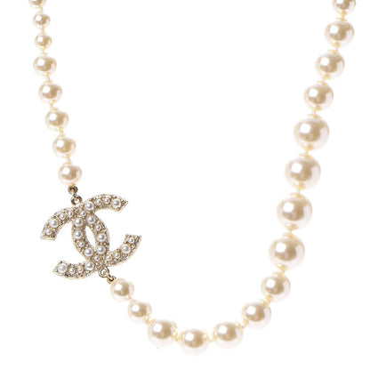Chanel Graduated Pearl CC Short Necklace Gold 1 of 7