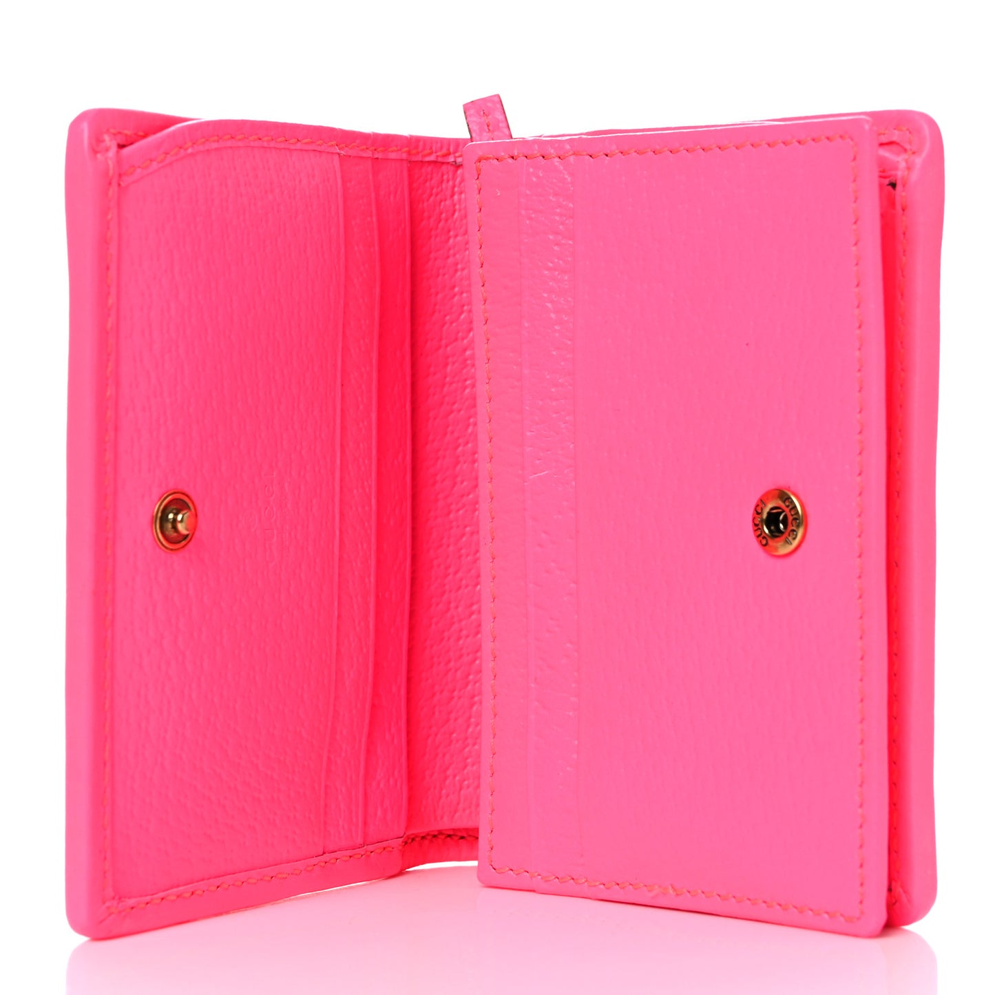 Calfskin Flora Print Zumi Card Case Fuxia Fluo