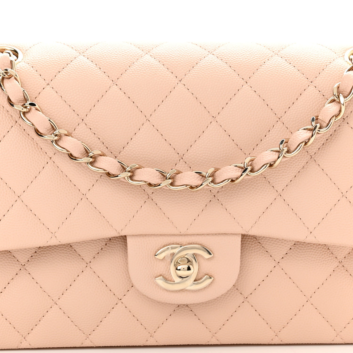 Chanel Caviar Quilted Medium Double Flap Light Beige 8 of 11