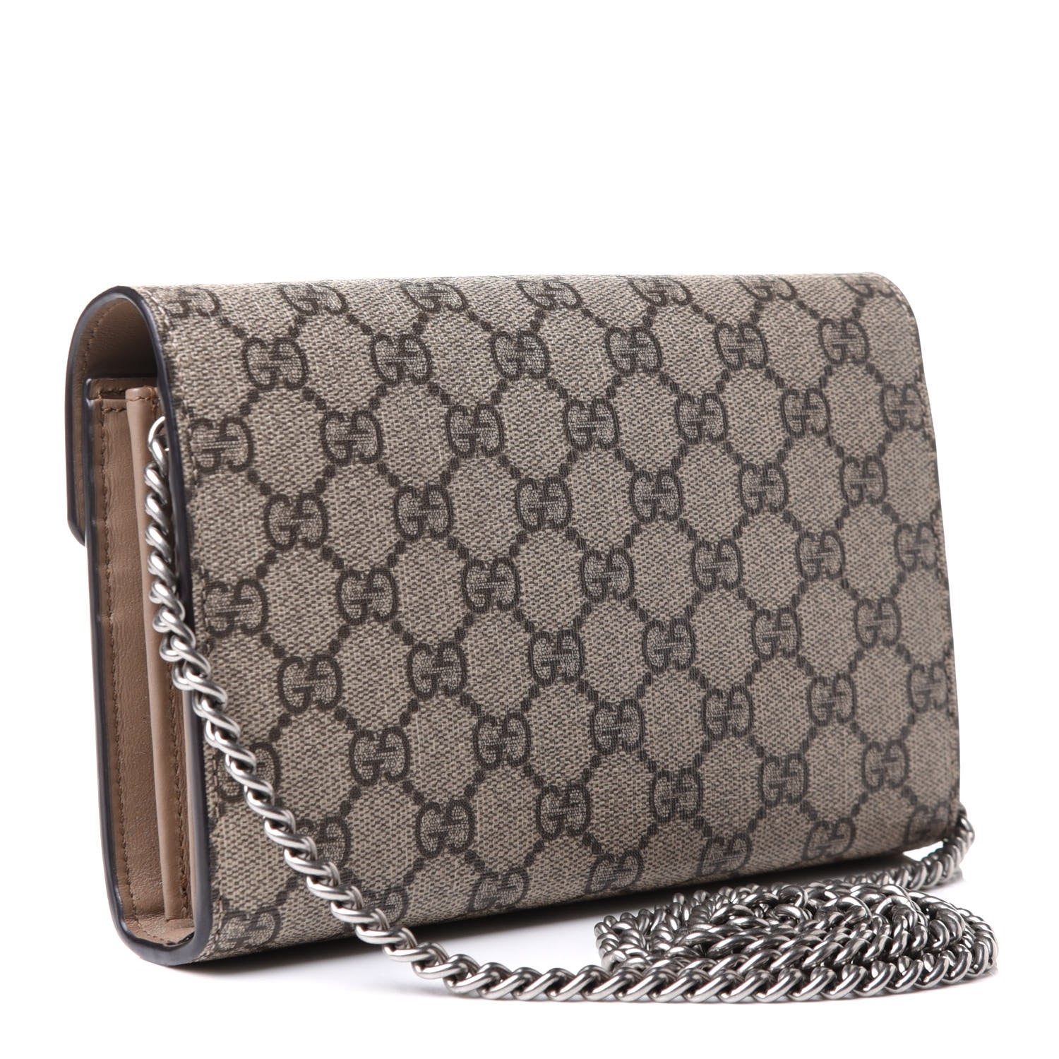 Gucci GG Supreme Monogram Mini Dionysus Chain Wallet Beige Taupe 3 of 11