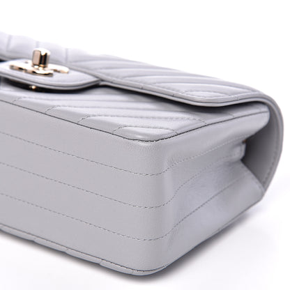 Chanel Lambskin Chevron Quilted Mini Rectangular Flap Grey 9 of 12