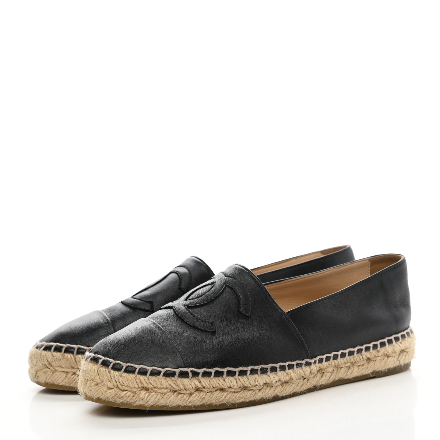 Lambskin CC Espadrilles 38 Black