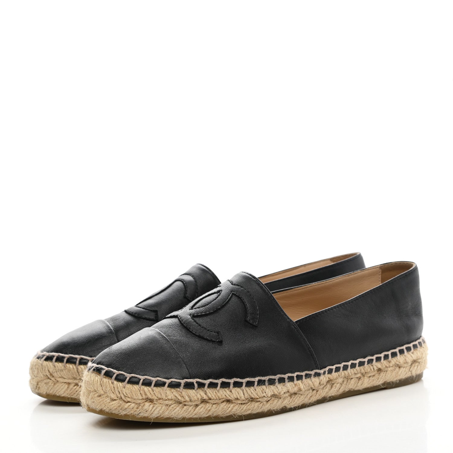Chanel Lambskin CC Espadrilles 38 Black 3 of 13