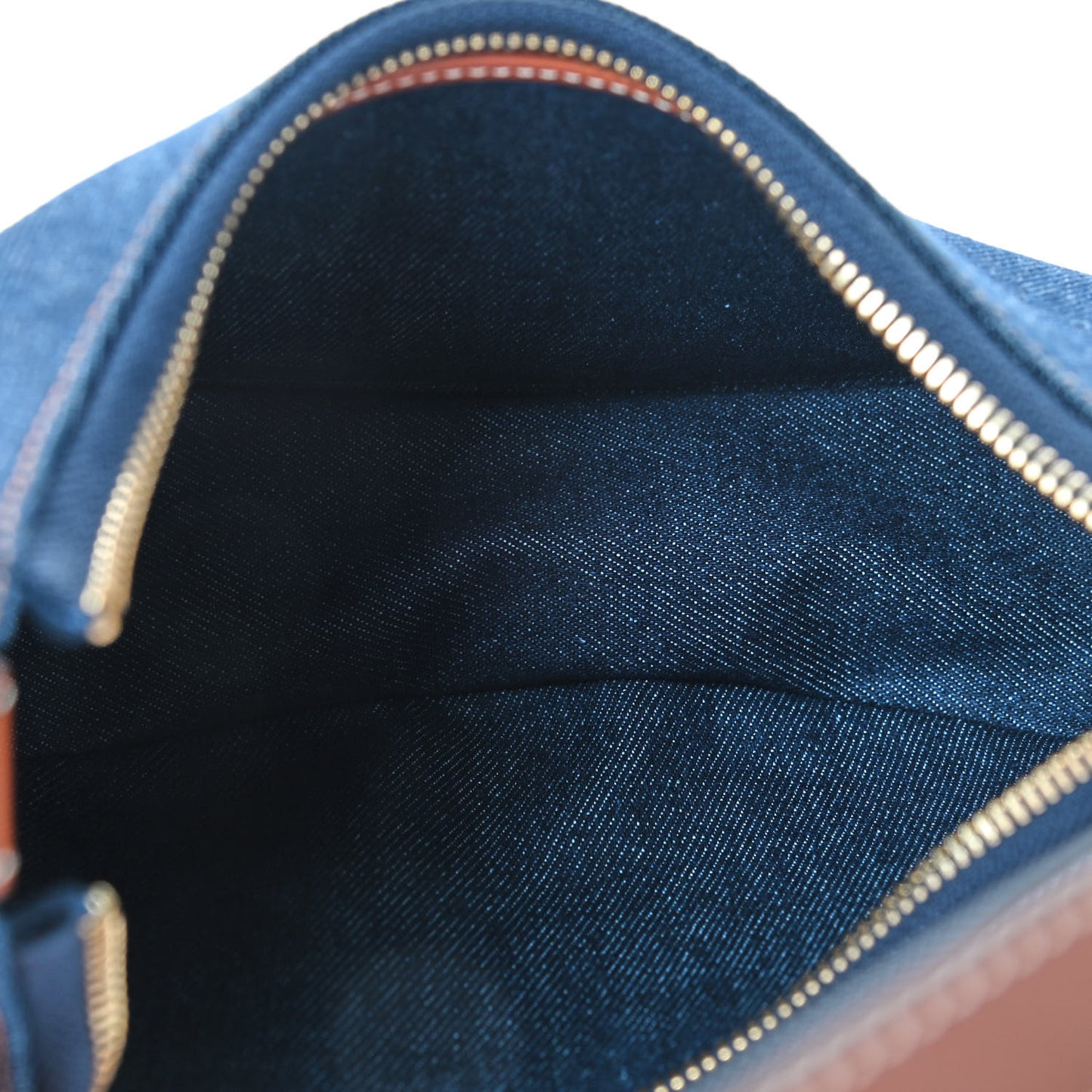 Denim Ava Shoulder Bag Navy Tan