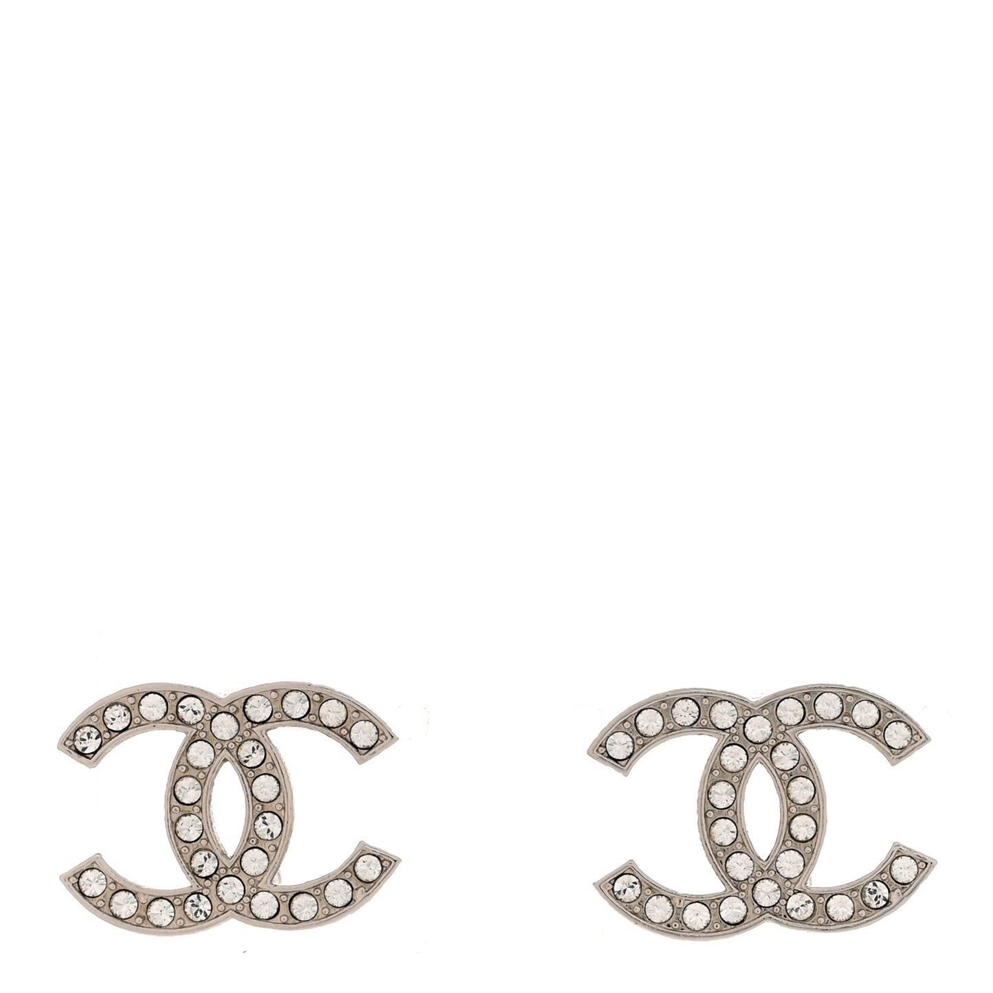 Crystal CC Earrings Silver